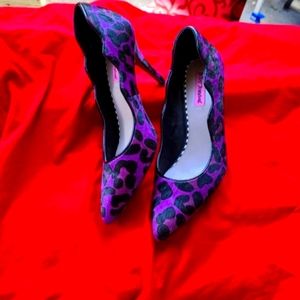 Purple leopard Betsey Johnson Heels